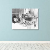 カウボーイの格好をした少年おもちゃ キャンバスプリント (インサイチュ (ウッドフロア))