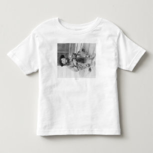 カウボーイの格好をした少年おもちゃ トドラーTシャツ