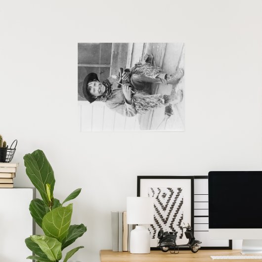 カウボーイの格好をした少年おもちゃ ポスター (ホームオフィス)