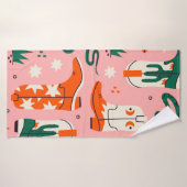 カウボーイの様々なブーツの柄 バスタオル (バスタオル)