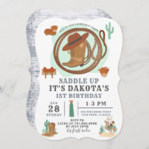 カウボーイの男の子の誕生日招待状