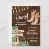 カウボーイの男の誕生日 招待状 (正面)