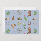 カウボーイの第一誕生日ロデオ 赤ちゃん男の子の招待状 招待状 (裏面)