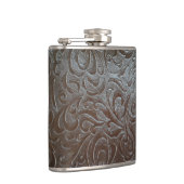 カウボーイの茶色の西欧諸国の革パターン フラスク (右)