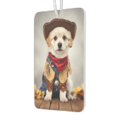 カウボーイの衣装を着た可愛い犬 カーエアーフレッシュナー (左)