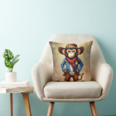 カウボーイの衣装を着た可愛い猿 クッション (椅子)