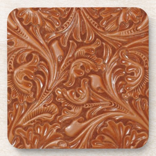 カウボーイの西欧諸国のパターンによって用具を使われる革 コースター (正面)