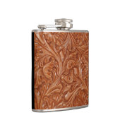 カウボーイの西欧諸国のパターンによって用具を使われる革 フラスク (右)