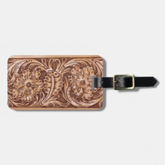 カウボーイの西欧諸国のパターンによって用具を使われる革 ラゲッジタグ (正面横)