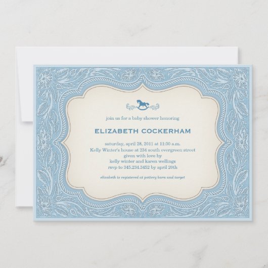 カウボーイの西部のベビーシャワー招待状 招待状 (正面)