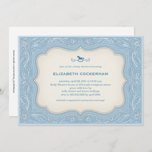 カウボーイの西部のベビーシャワー招待状 招待状 (正面/裏面)