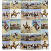 カウボーイの西部の人気がある シャワーカーテン (正面)