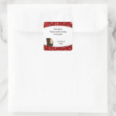 カウボーイの誕生会の好意のステッカーの赤のペイズリー スクエアシール (バッグ)