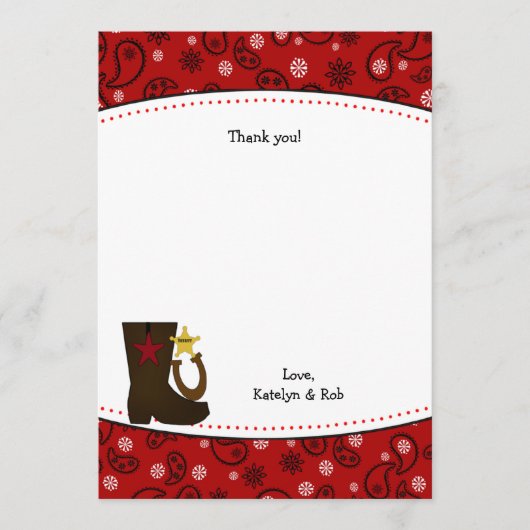 カウボーイの誕生会はメッセージカード感謝していしています ノートカード (正面)