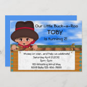 カウボーイの誕生会 招待状 (正面/裏面)