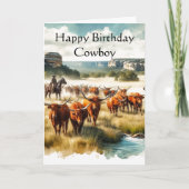 カウボーイの誕生日グリーティング カード (正面)