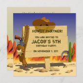 カウボーイの誕生日パーティーだ！ 招待状 (正面/裏面)