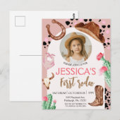 カウボーイの誕生日パーティー1stロデオ ポストカード (正面/裏面)