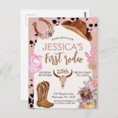 カウボーイの誕生日パーティー1stロデオ ポストカード (正面/裏面)