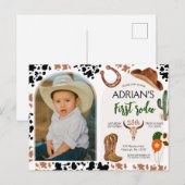 カウボーイの誕生日パーティー1stロデオ ポストカード (正面/裏面)