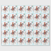 カウボーイの誕生日プレゼントの覆い ラッピングペーパー (フラット)