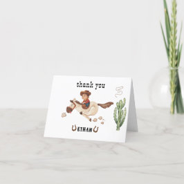 カウボーイの誕生日ロデオパーティー サンキューカード