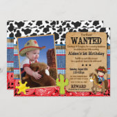 カウボーイの誕生日招待状を探しています - ウェスタンテーマ 招待状 (正面/裏面)