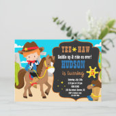 カウボーイの誕生日招待状 ウェスタンな男の子の招待状 招待状 (スタンド正面)