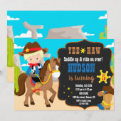 カウボーイの誕生日招待状 ウェスタンな男の子の誕生日招待 招待状 (正面/裏面)