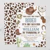 カウボーイの誕生日招待状　2回目のロデオへの招待 招待状 (正面/裏面)