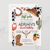 カウボーイの誕生日2歳 ロデオの誕生日パーティー ポストカード (正面/裏面)