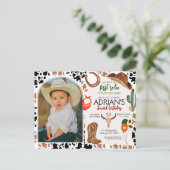 カウボーイの誕生日2歳 ロデオ誕生日パーティー ポストカード (スタンド正面)