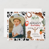 カウボーイの誕生日2歳 ロデオ誕生日パーティー ポストカード (正面/裏面)