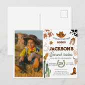 カウボーイの誕生日2歳 ロデオ誕生日パーティー ポストカード (正面/裏面)