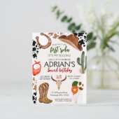 カウボーイの誕生日2歳 ロデオ誕生日パーティー ポストカード (スタンド正面)