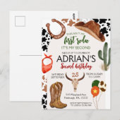 カウボーイの誕生日2歳 ロデオ誕生日パーティー ポストカード (正面/裏面)