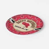 カウボーイの誕生日、カスタマイズ可能なプレート ペーパープレート (アングル)