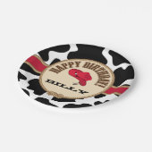 カウボーイの誕生日、カスタマイズ可能なプレート ペーパープレート (アングル)