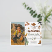 カウボーイの誕生日 2歳のロデオ誕生日パーティー ポストカード (スタンド正面)