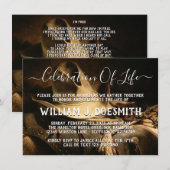 カウボーイの追悼式のお知らせ（ラスティックスタイル） 招待状 (正面/裏面)