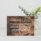 カウボーイの追悼式のお知らせ（ラスティックスタイル） 招待状 (スタンド正面)