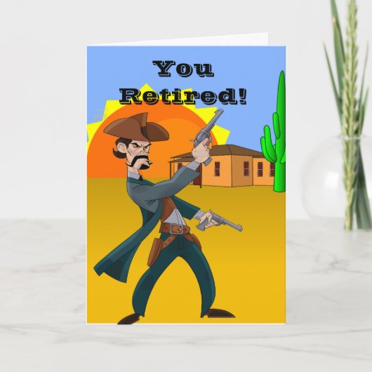 カウボーイの退職の挨拶状 カード (正面)