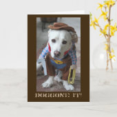 カウボーイの遅いバースデー・カード カード (黄色い花)