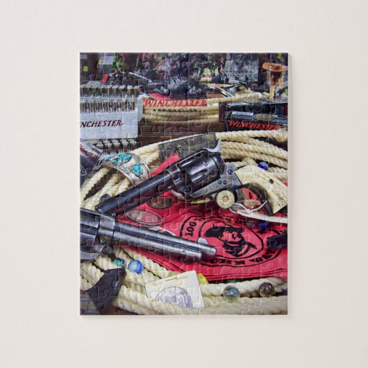 カウボーイの銃および収集品 ジグソーパズル (縦)