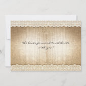 カウボーイの靴ひまわり茶色の木製結婚式 招待状 (裏面)