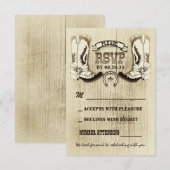 カウボーイの靴 ウェスタン ウェディング RSVP カード (正面/裏面)