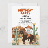 カウボーイの馬のお誕生日会 招待状 (正面)