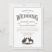 カウボーイの馬の結婚式招待状 招待状 (正面)