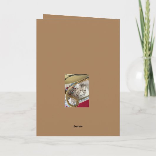 カウボーイの馬の鞍 帽子 ロープ シェリフの誕生日 カード (裏面)