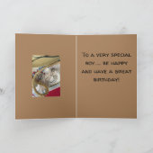 カウボーイの馬の鞍 帽子 ロープ シェリフの誕生日 カード (内部)